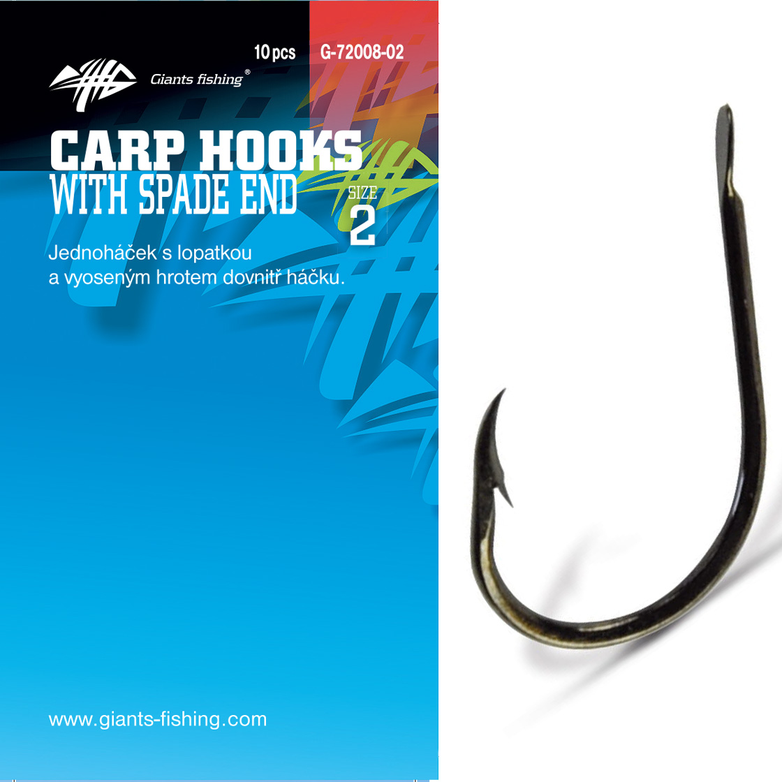 Giants fishing Háček s lopatkou Carp Hooks with Spade End 10ks