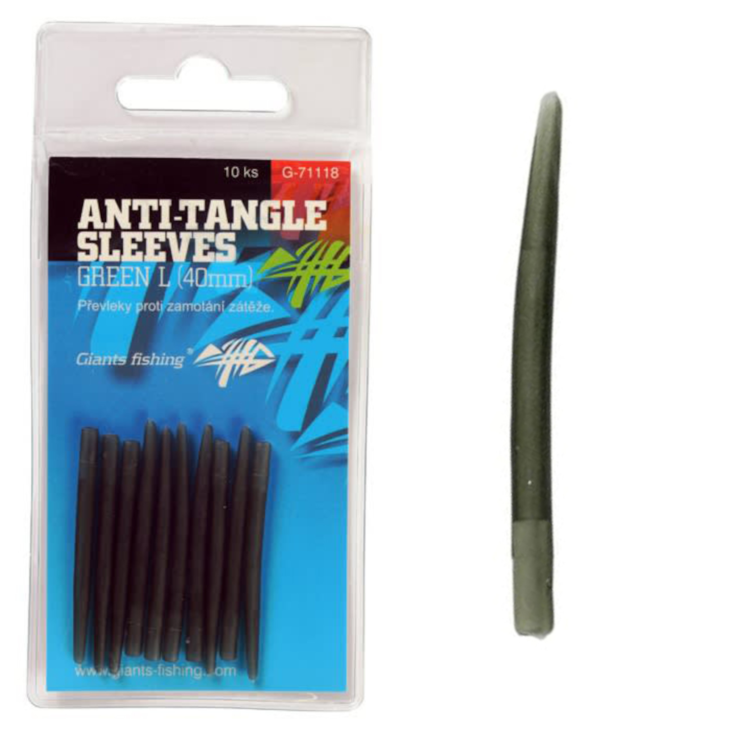 Giants fishing Převleky proti zamotání Anti-Tangle Sleeves Green L/10ks ( 40mm )