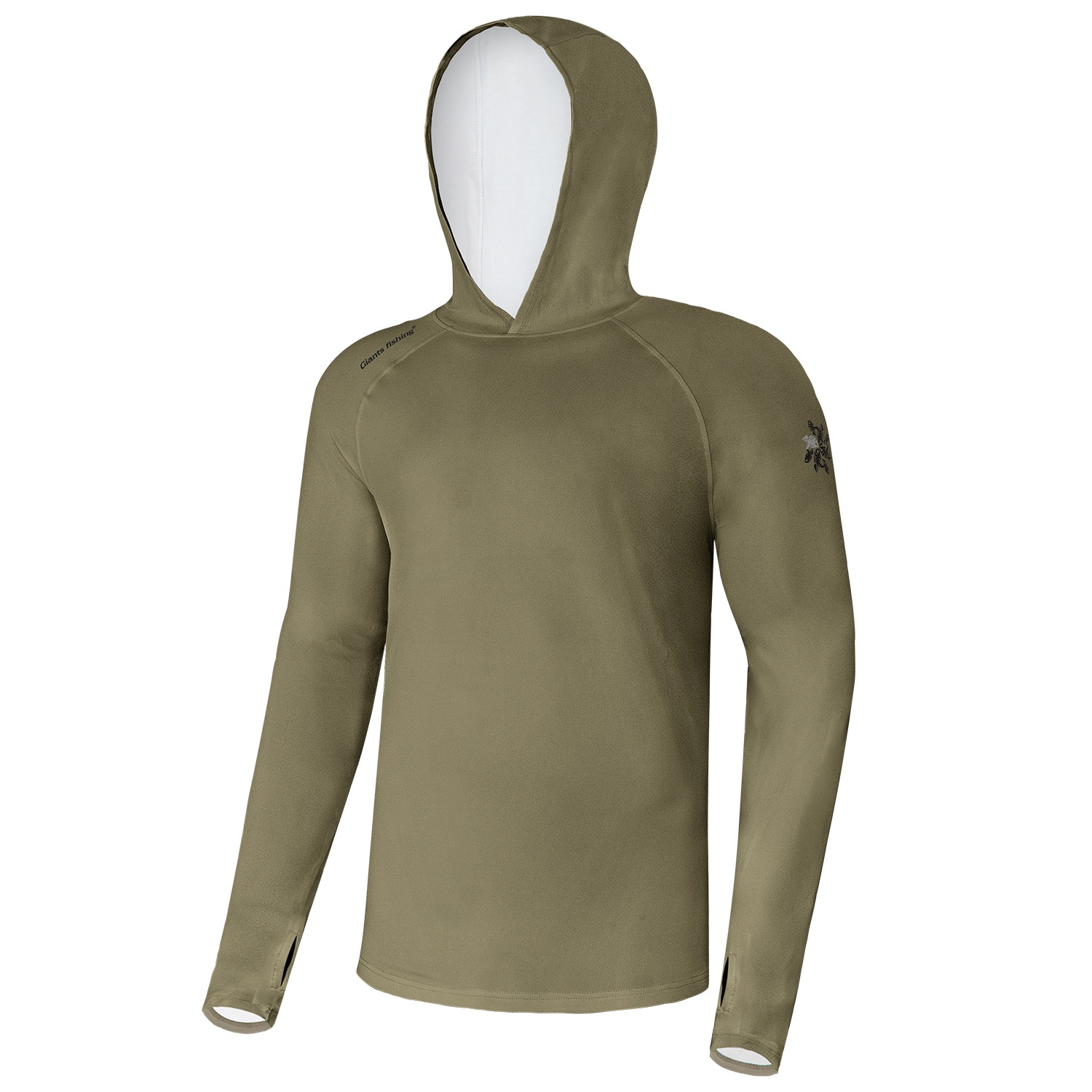 Giants fishing Funkční tričko s dlouhým rukávem UV50+Hoodie Olive Green